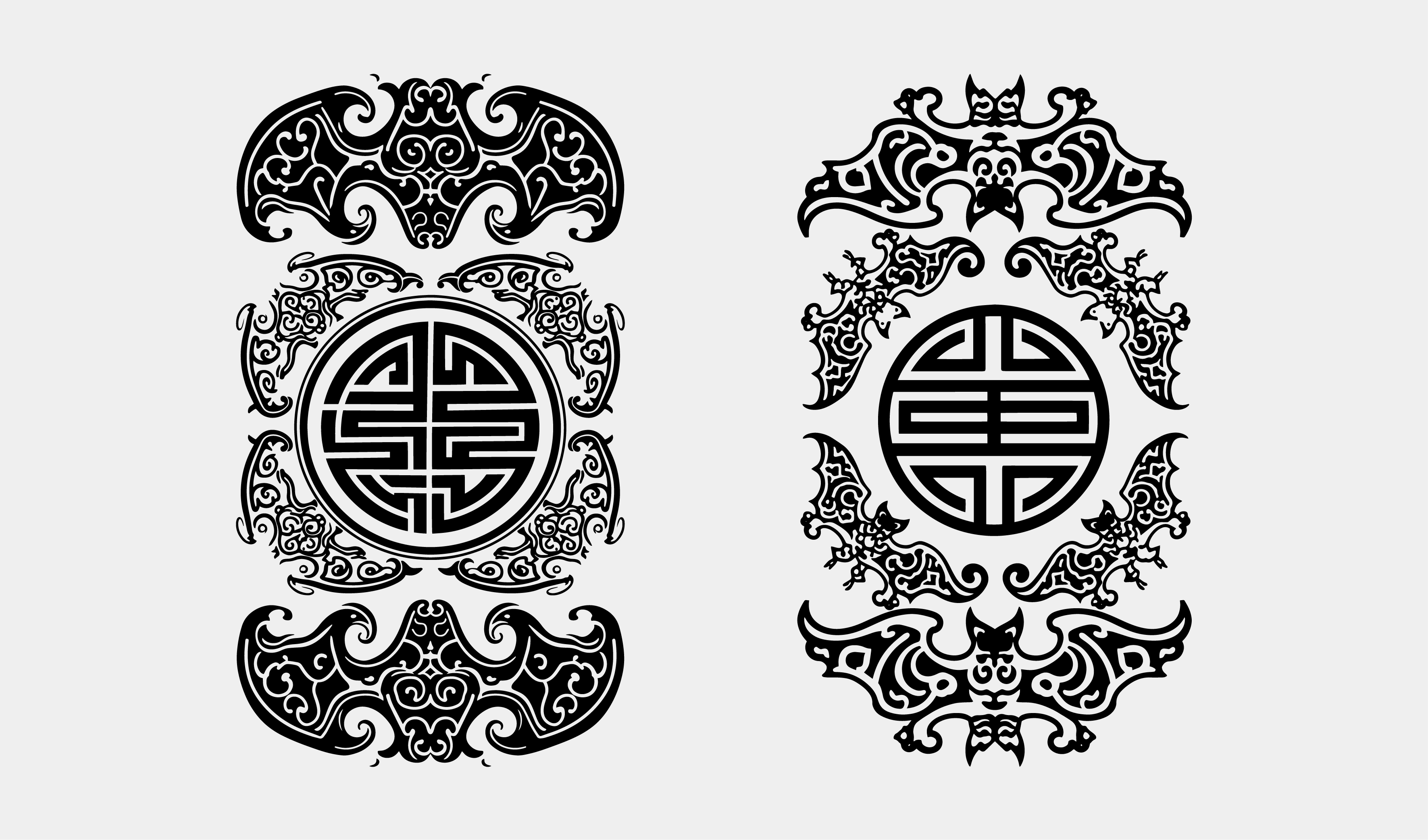 喜宴-寿宴-福寿纹矢量图案-蝙蝠（五福图案）